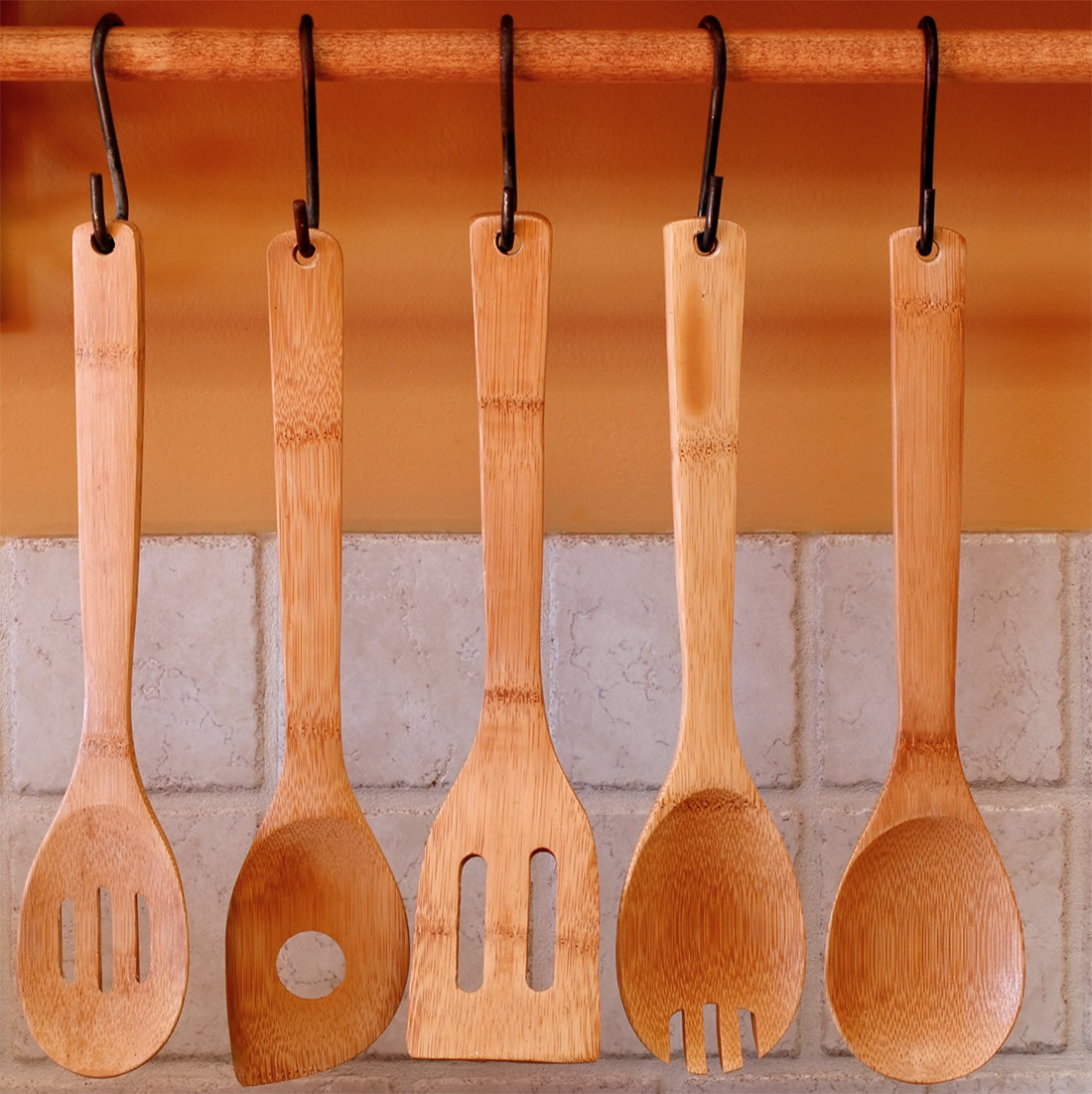 Wooden Kitchen Utensil Set of 6 | Bamboo Cooking Tools-1