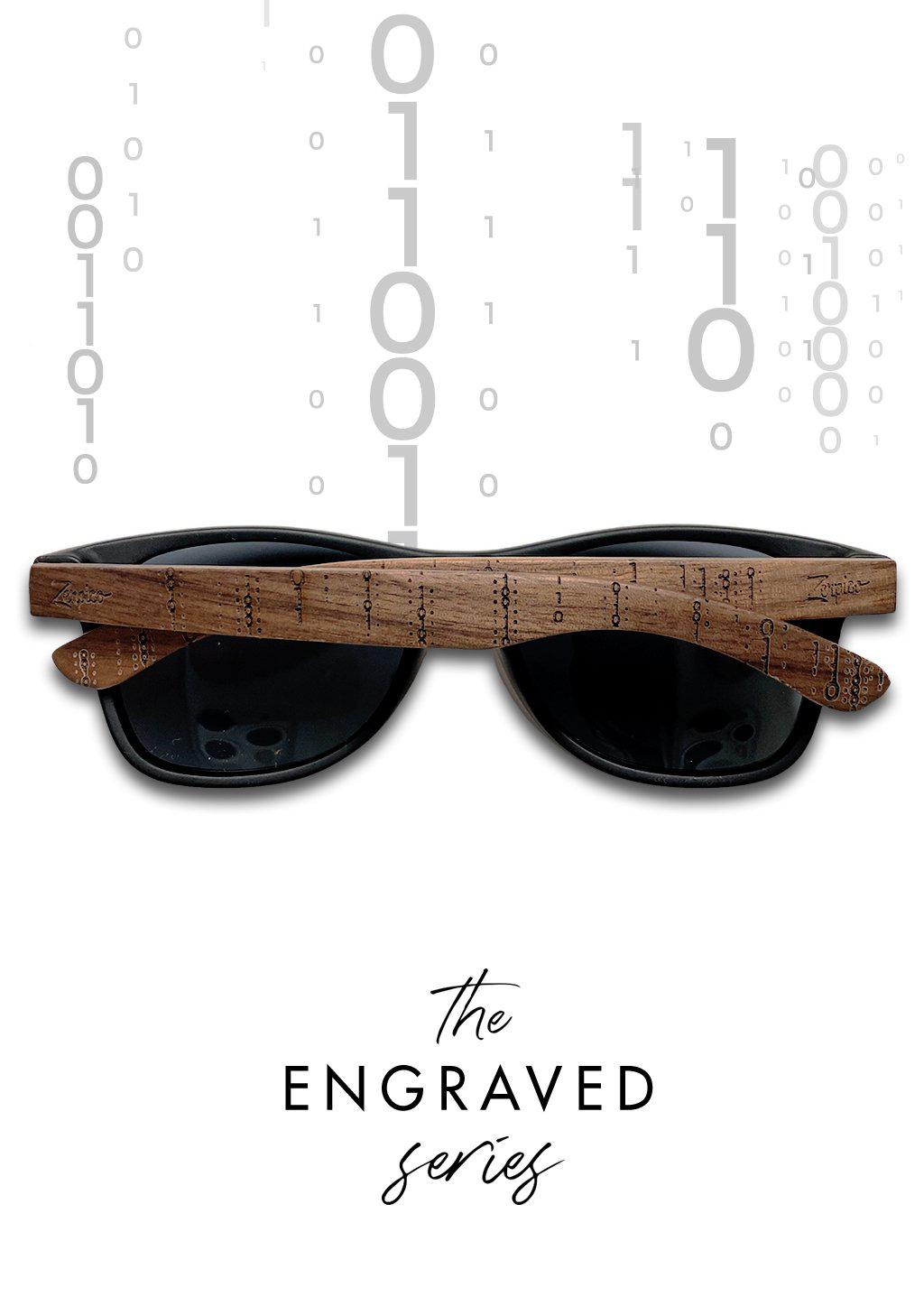 Eyewood | Engraved wooden sunglasses - Binary-1