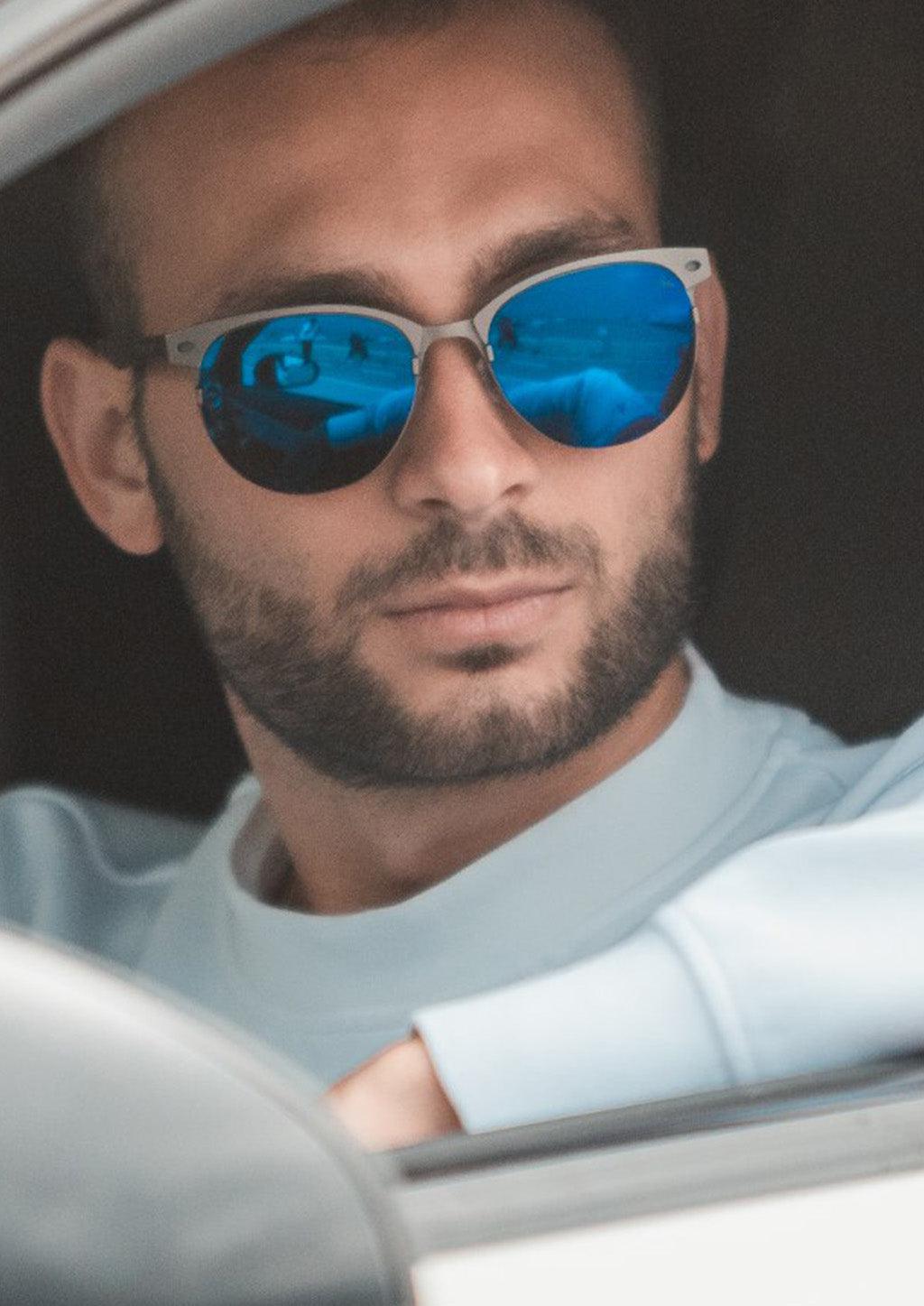 Unisex Sonnenbrille - Titanium Clubmasters - V2 - Changeable Lenses-0