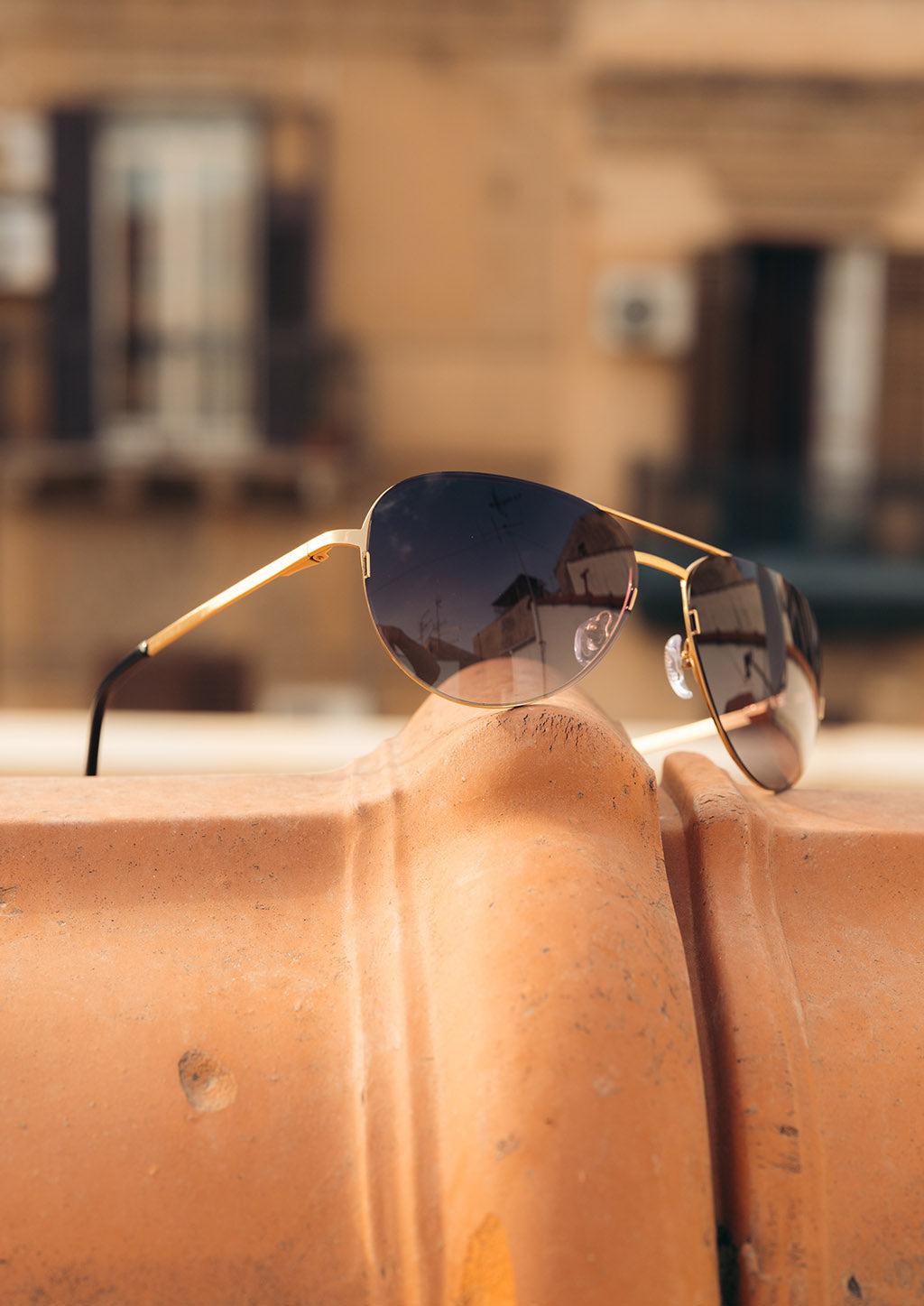 Titanium Aviator Sunglasses - V2 - 24K GOLD Plated-7