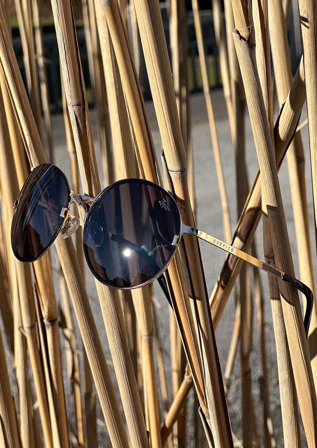 Titanium Round Sunglasses - V2 - 24K GOLD Plated-2
