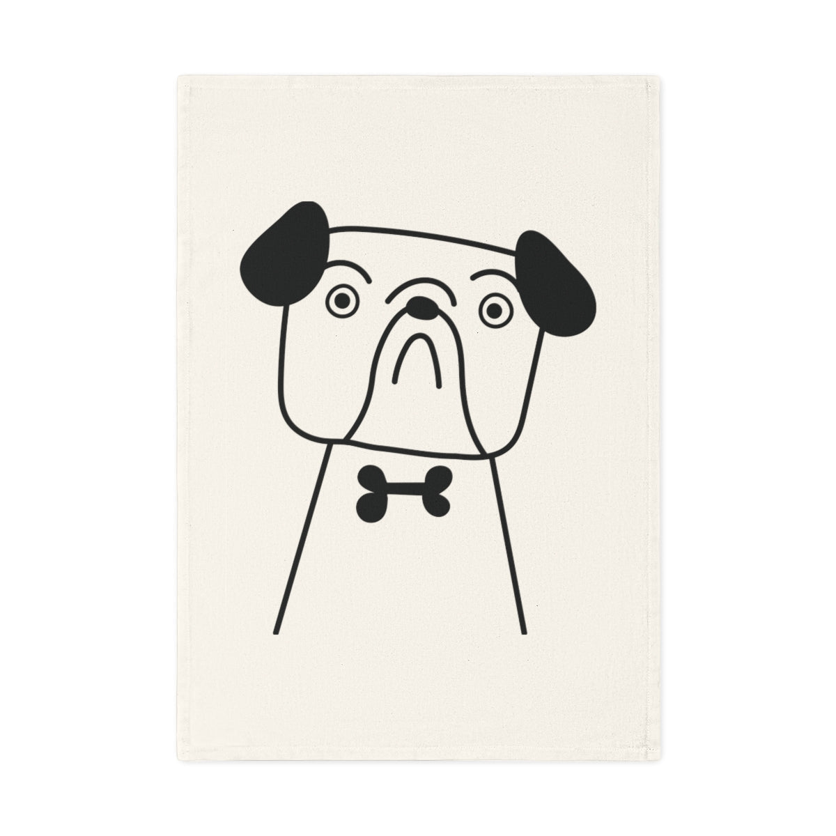 Bulldog Cotton Geschirrtuch, 50 x 70 cm, Bio-Baumwolle, umweltfreundliches Hunde-Küchentuch, Badezimmerhandtuch mit Welpen-0