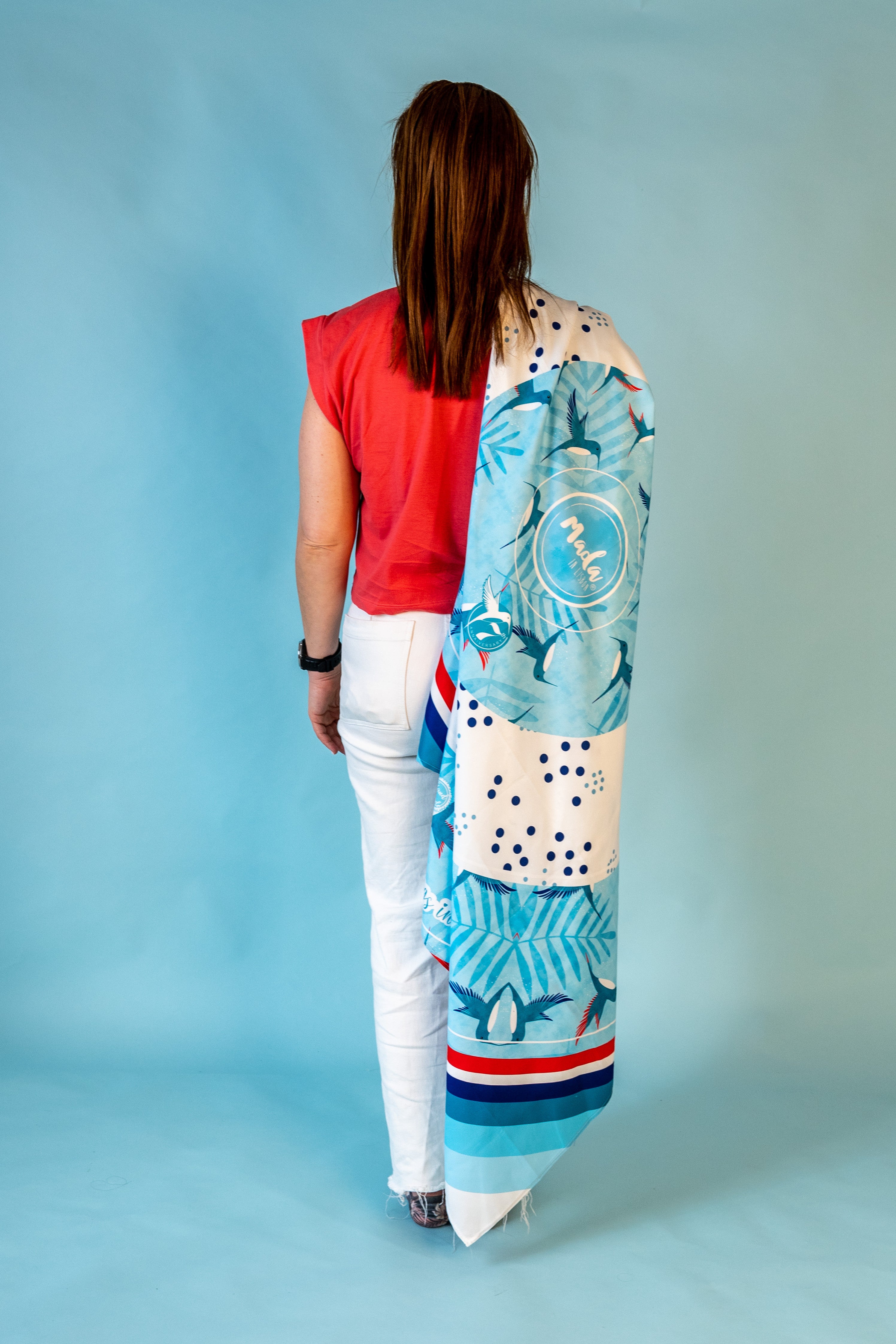 Super Towel Blue HummingBird-3