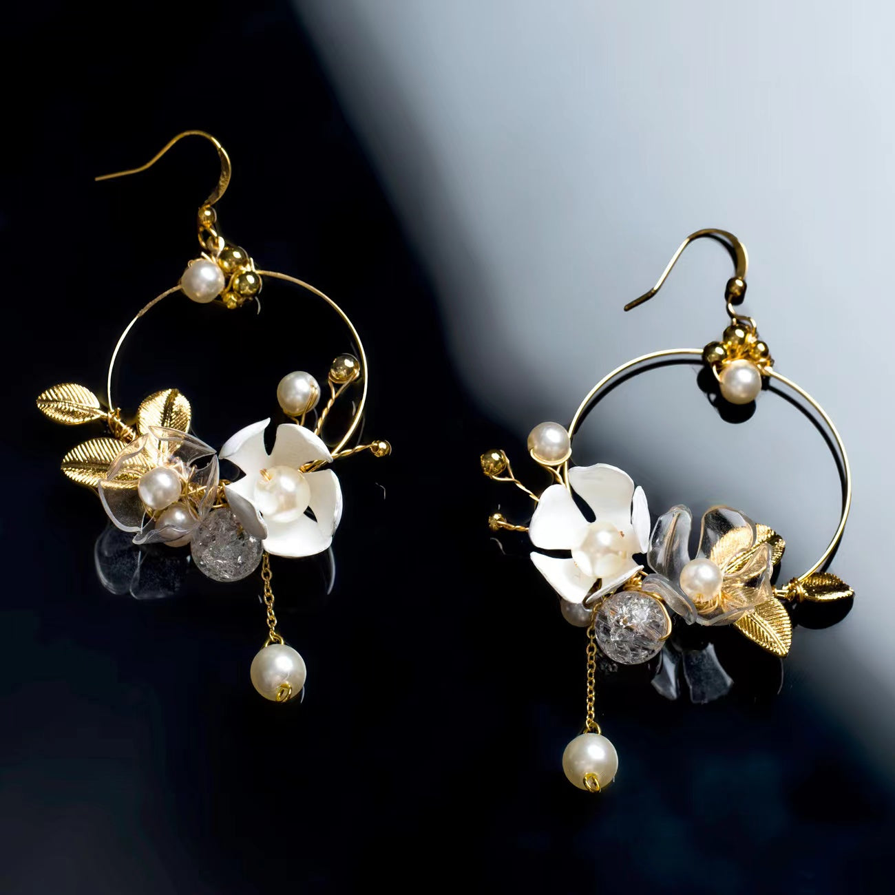 Florale Jugendstil-Ohrringe - Floral Art Nouveau Earrings-2