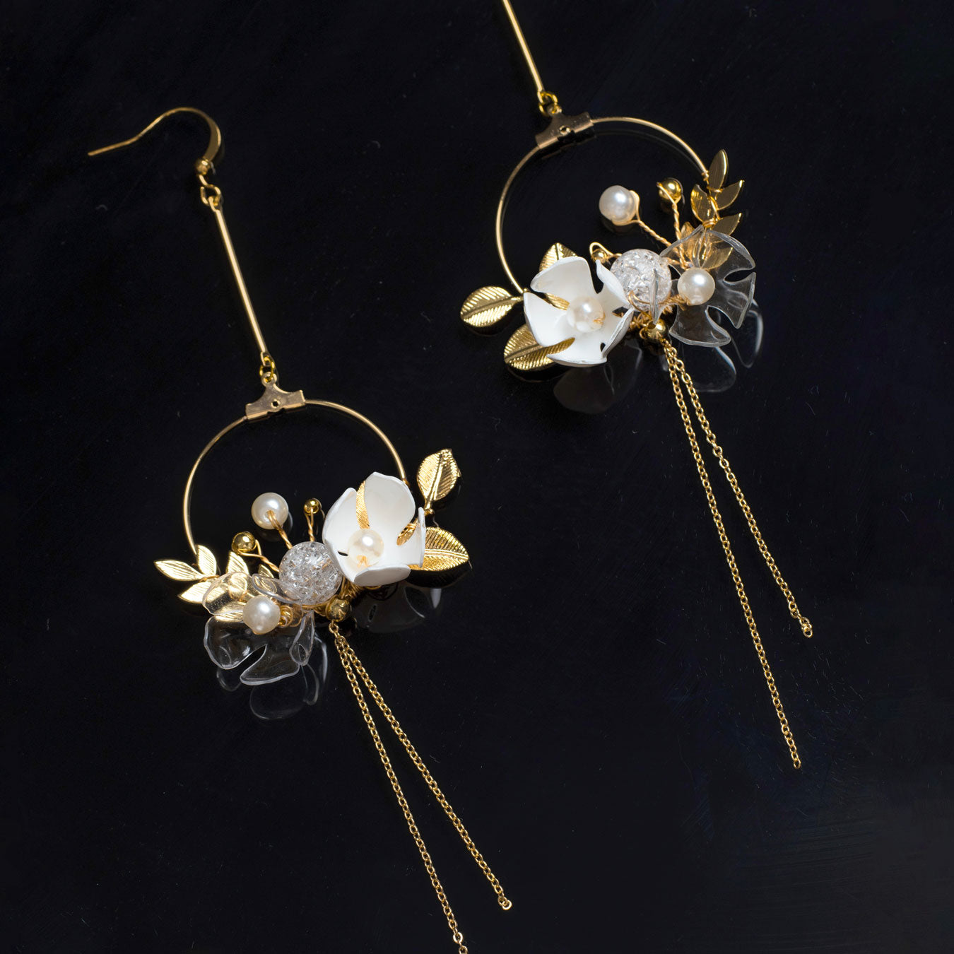 Blumengirlande Tropfen Ohrringe - Floral Garland Drip Earrings-0