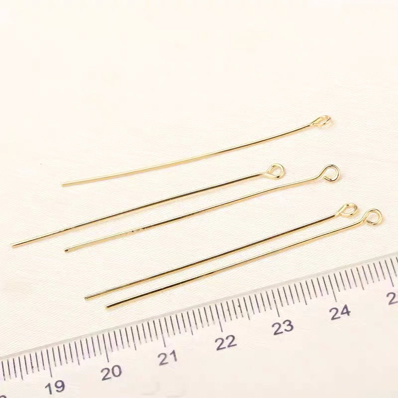 DIY-Bedarf – 5 cm Ösennadeln (8 Stück, Gold/Silber) - DIY supply - 5cm eye pins (8 pieces, gold/silver)-1