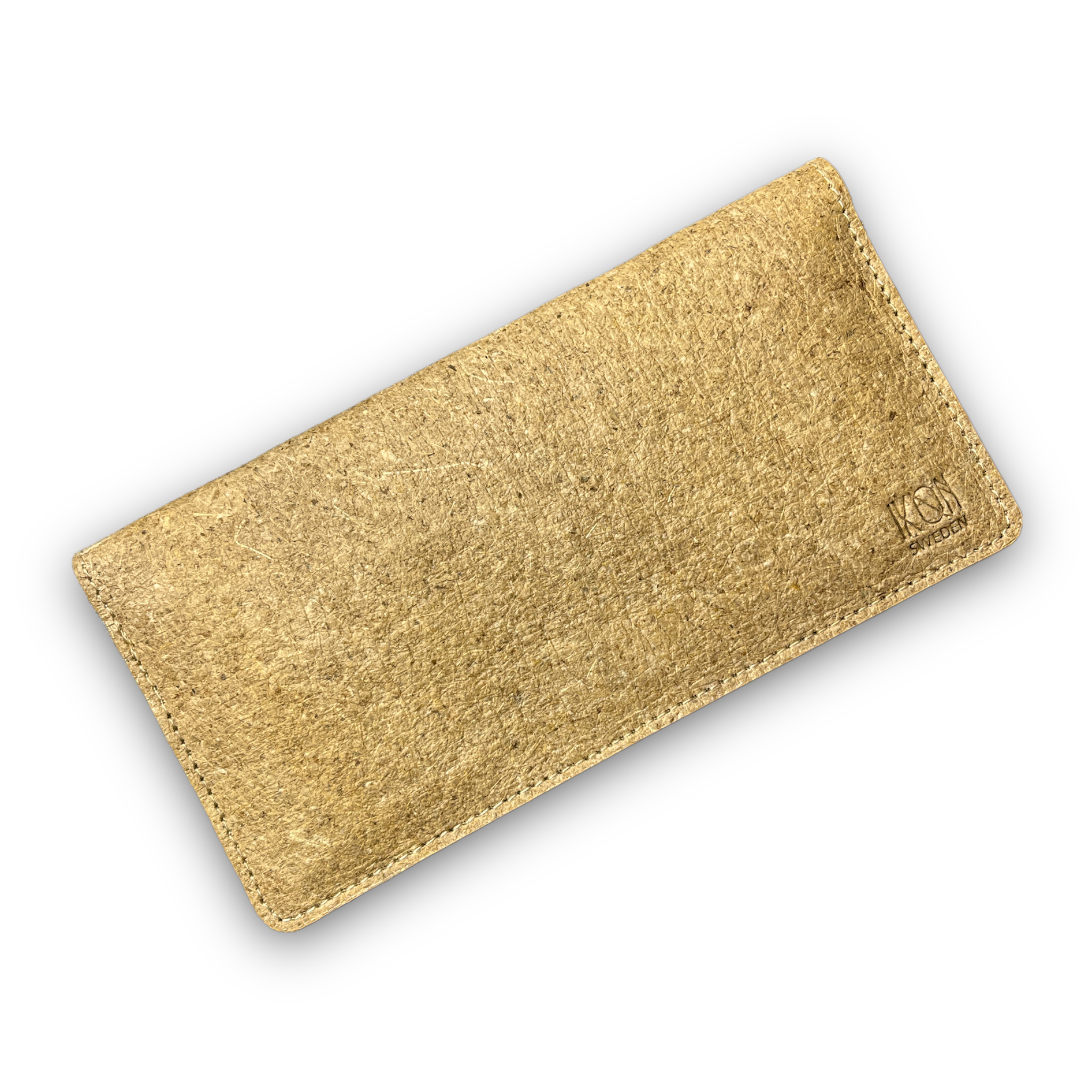 Schmales Portemonnaie aus Kokosnussleder – Beige-0