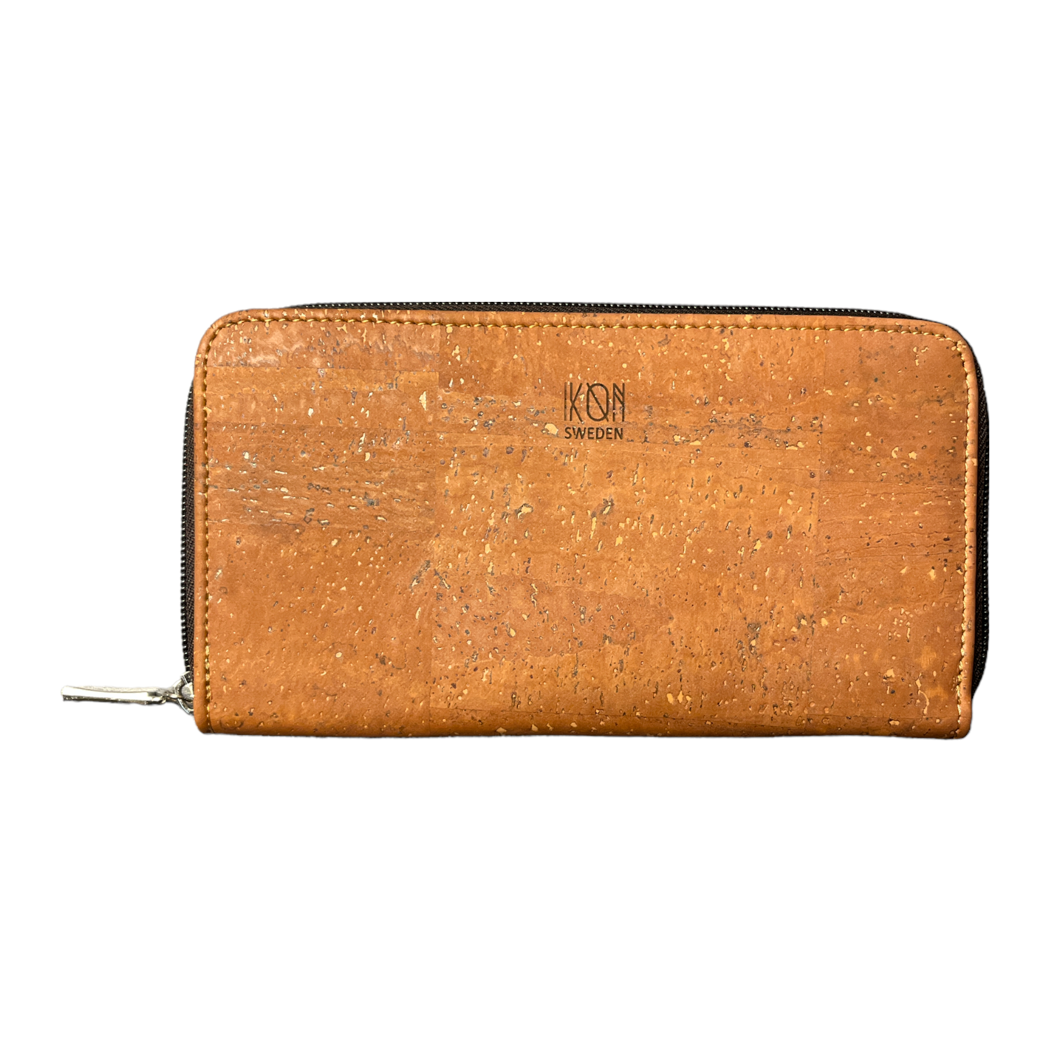Cork Leather Vegan Zip Wallet - Rosy Brown-0