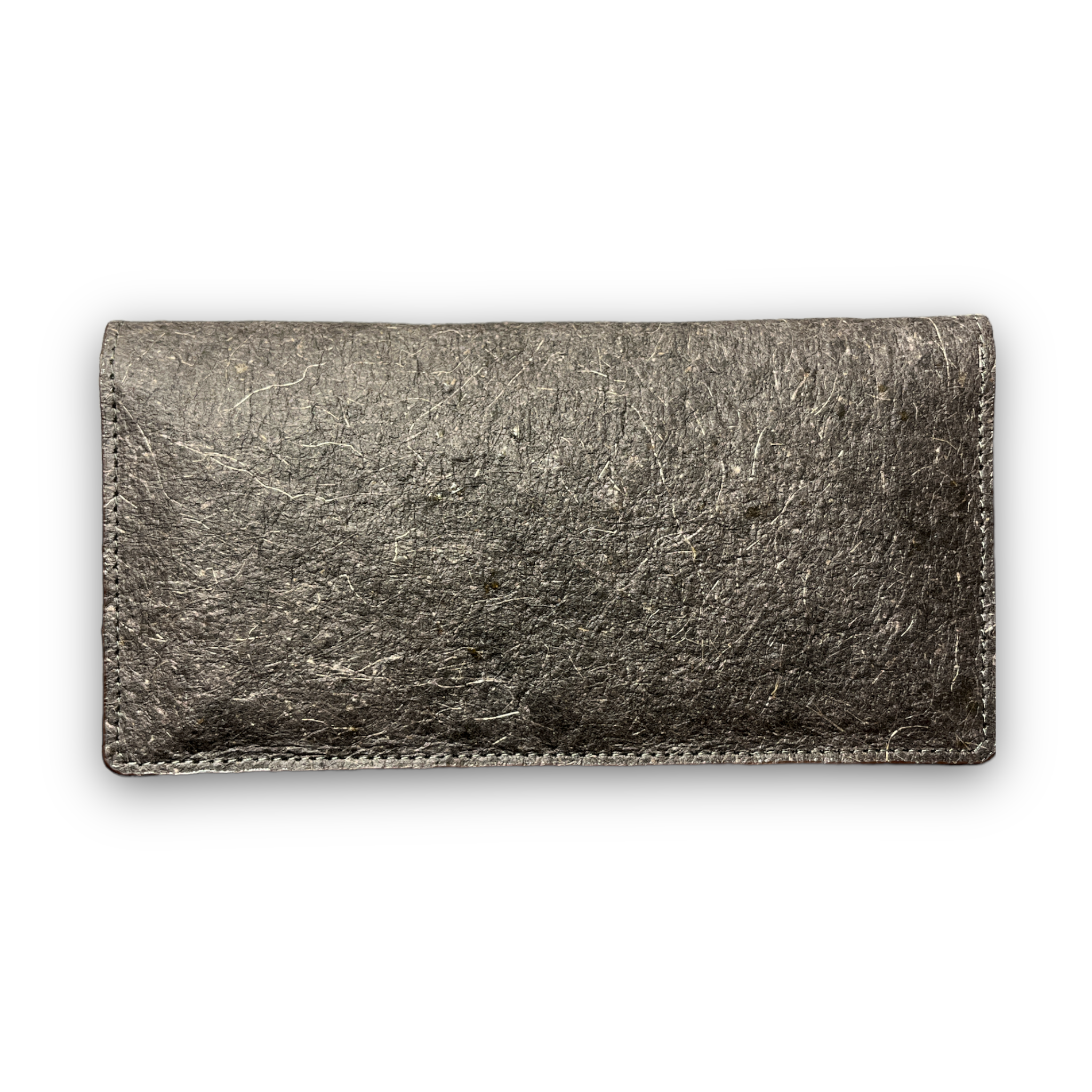 Schmales Portemonnaie aus Kokosnussleder – Dunkelgrau-2
