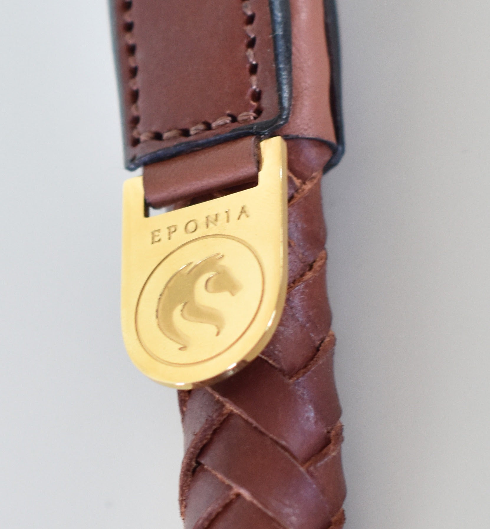 Premium dog collar in rounded natural tanned leather-4