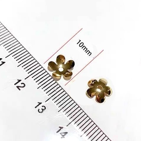 kleine Metallblumen - DIY supply - tiny metal flowers (1 pair, gold/silver)-0