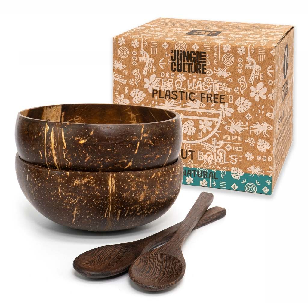 Eco-friendly Coconut Bowls & Spoons Set of 2-14