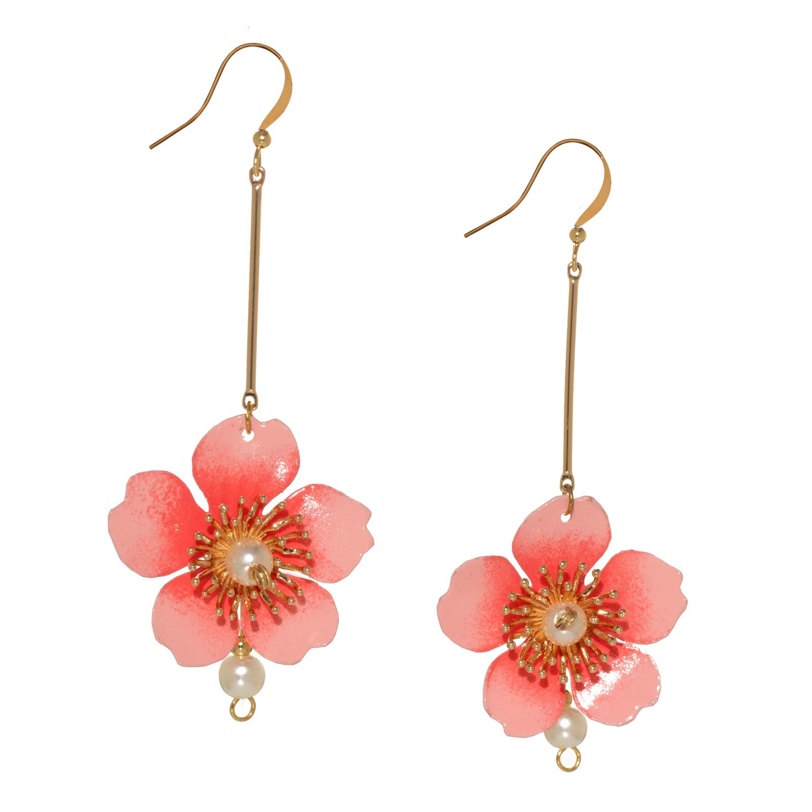 Kirschblüten-Sakura-Perlenohrringe – Rosa - Cherry Blossom Sakura Pearl Earrings - Pink-0