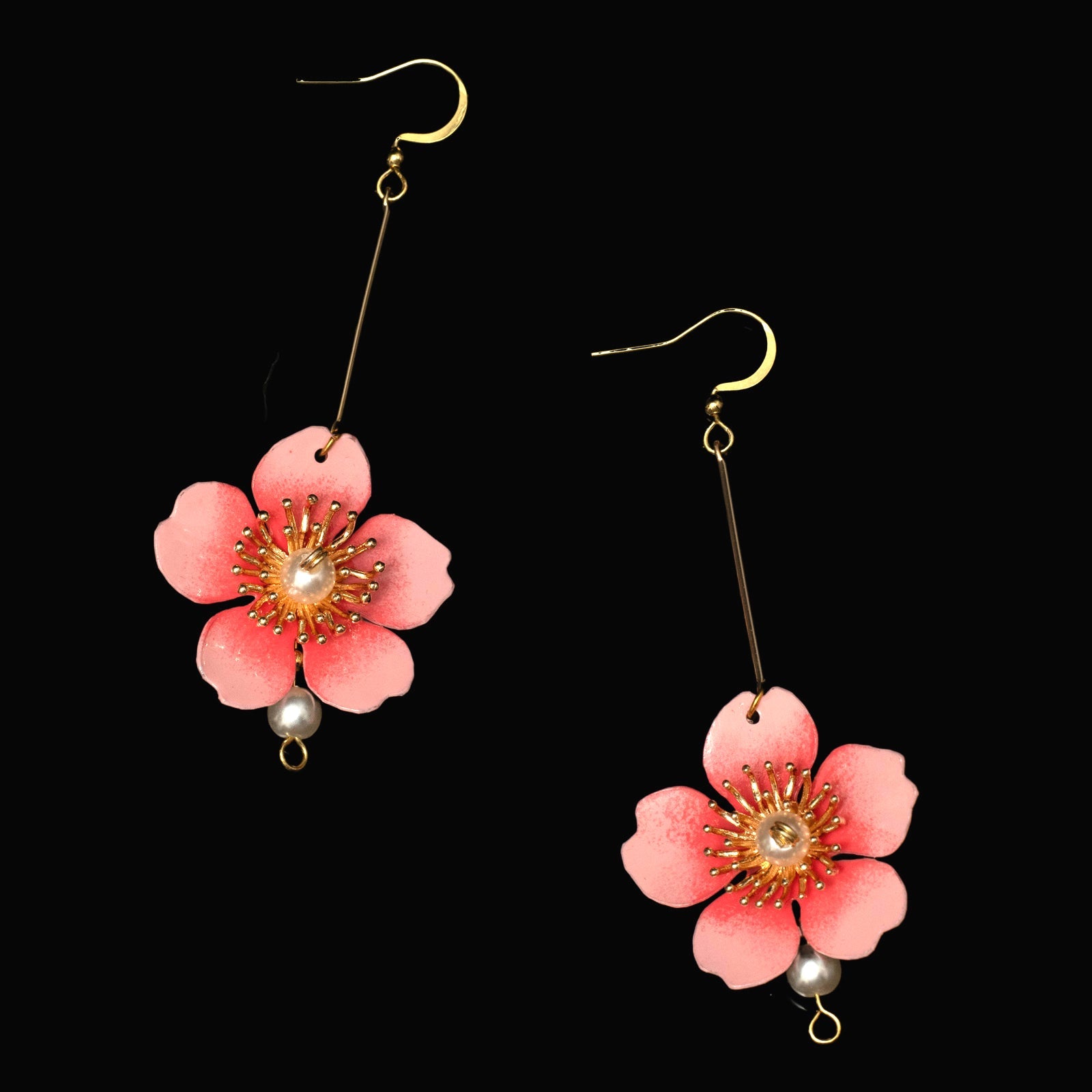 Kirschblüten-Sakura-Perlenohrringe – Rosa - Cherry Blossom Sakura Pearl Earrings - Pink-1