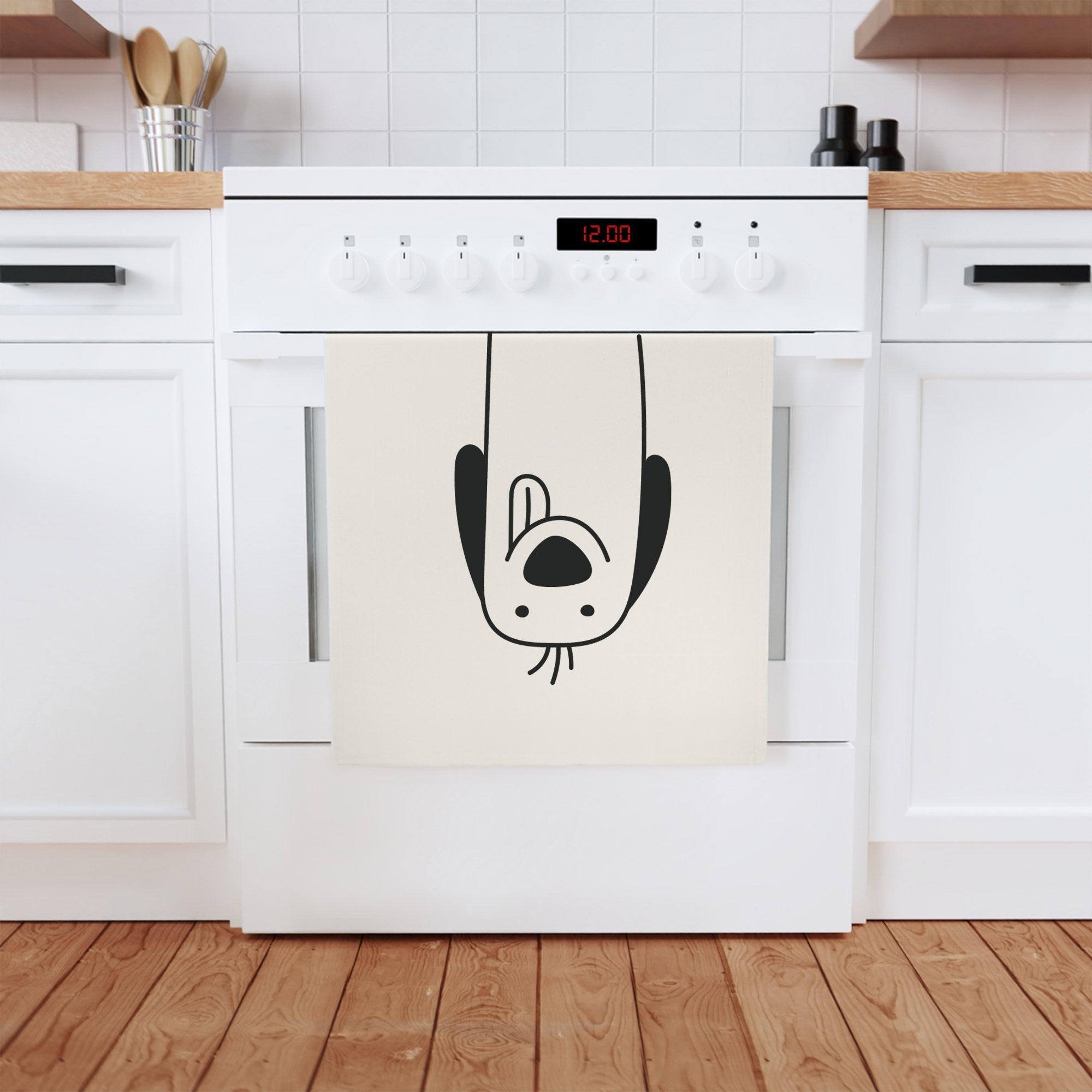 Spaniel Hund Baumwolle Geschirrtuch 50 x 70 cm Bio Baumwolle Öko Bär Küchentuch Badhandtuch mit Teddy-1