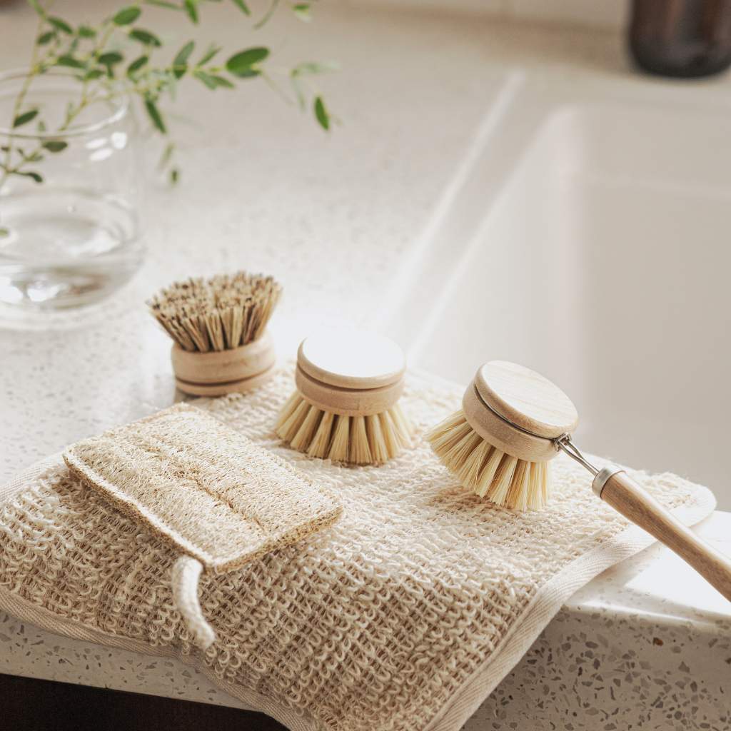 Sustainable Dish Brushes | 4 Piece Starter Set w/ Loofah Sponge-2