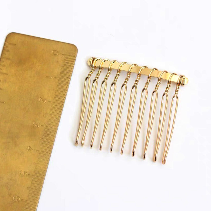 Haarkamm - DIY supply - 4cm wide hair comb (gold)-0